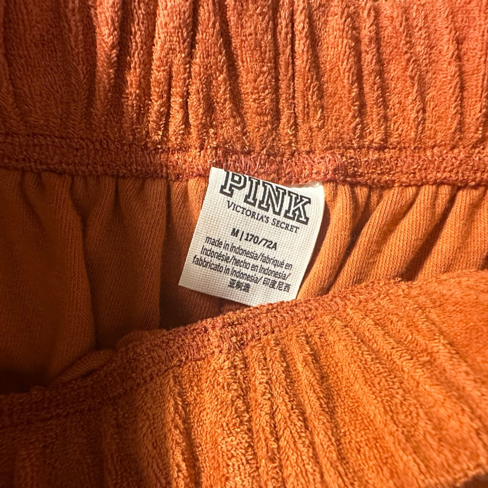 Victoria Secret PINK~Orange Sweatshirt and Shorts Set~Pajamas Sleepwear - Picture 3 of 7
